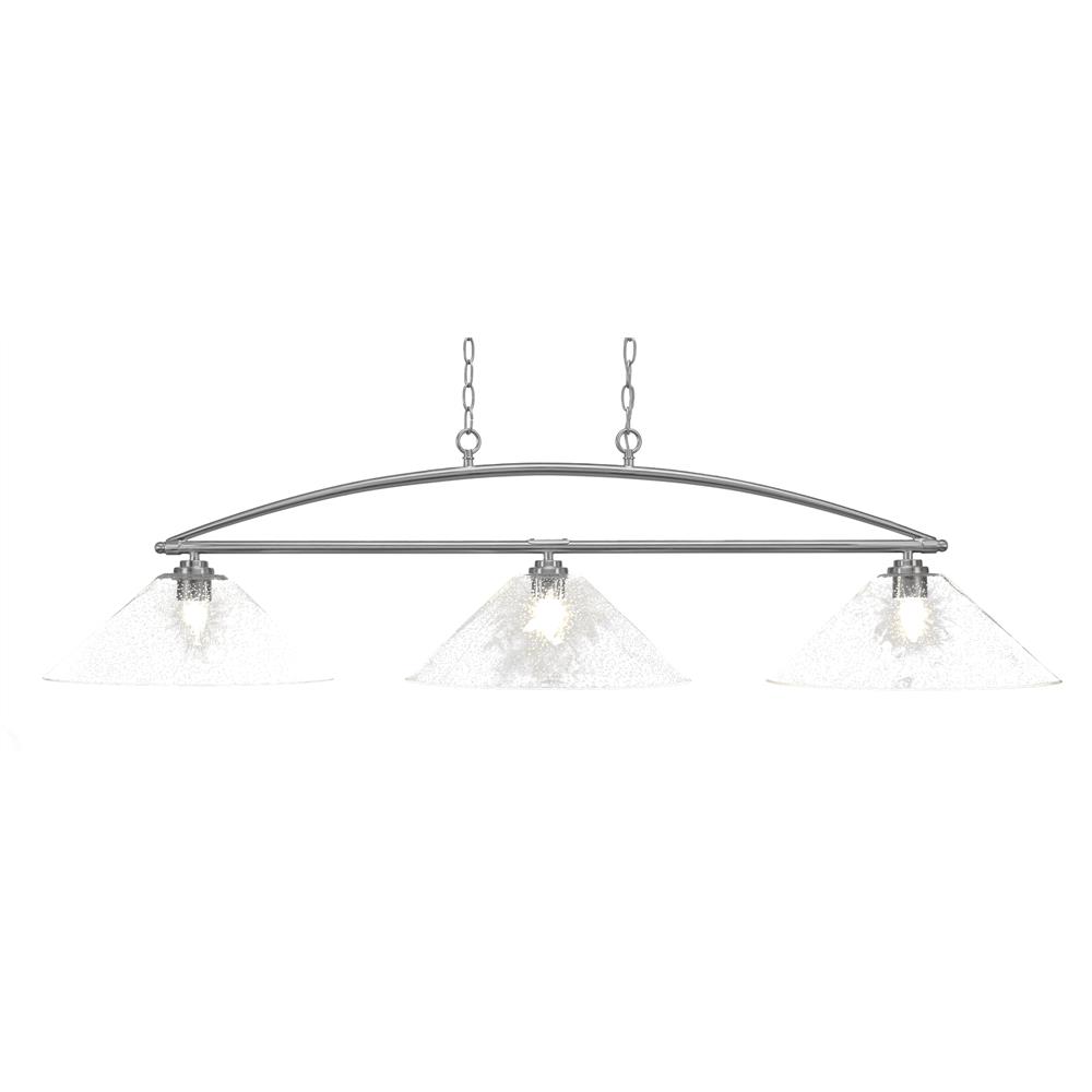 Toltec Lighting 2453-BN-308 Marquise 3 Light Bar In Brushed Nickel Finish With 16” Clear Bubble Glass