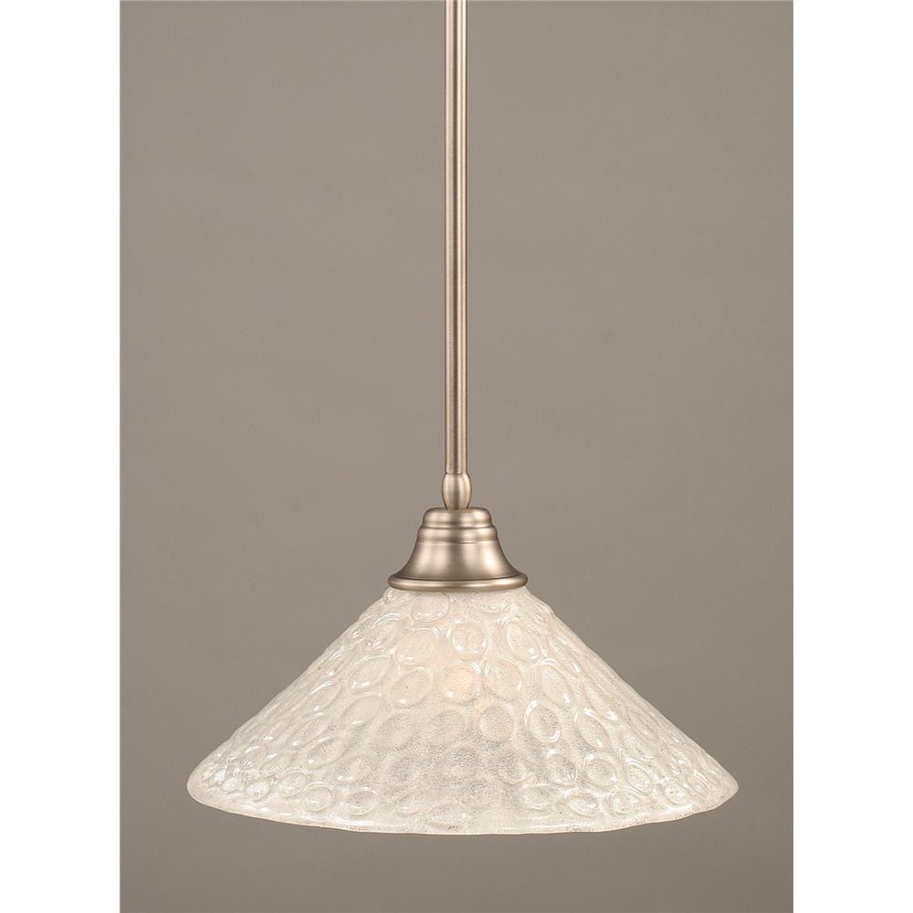 Toltec Lighting 26-BN-411 Brushed Nickel Finish Stem Pendant With 16 in. Italian Bubble Glass Shade