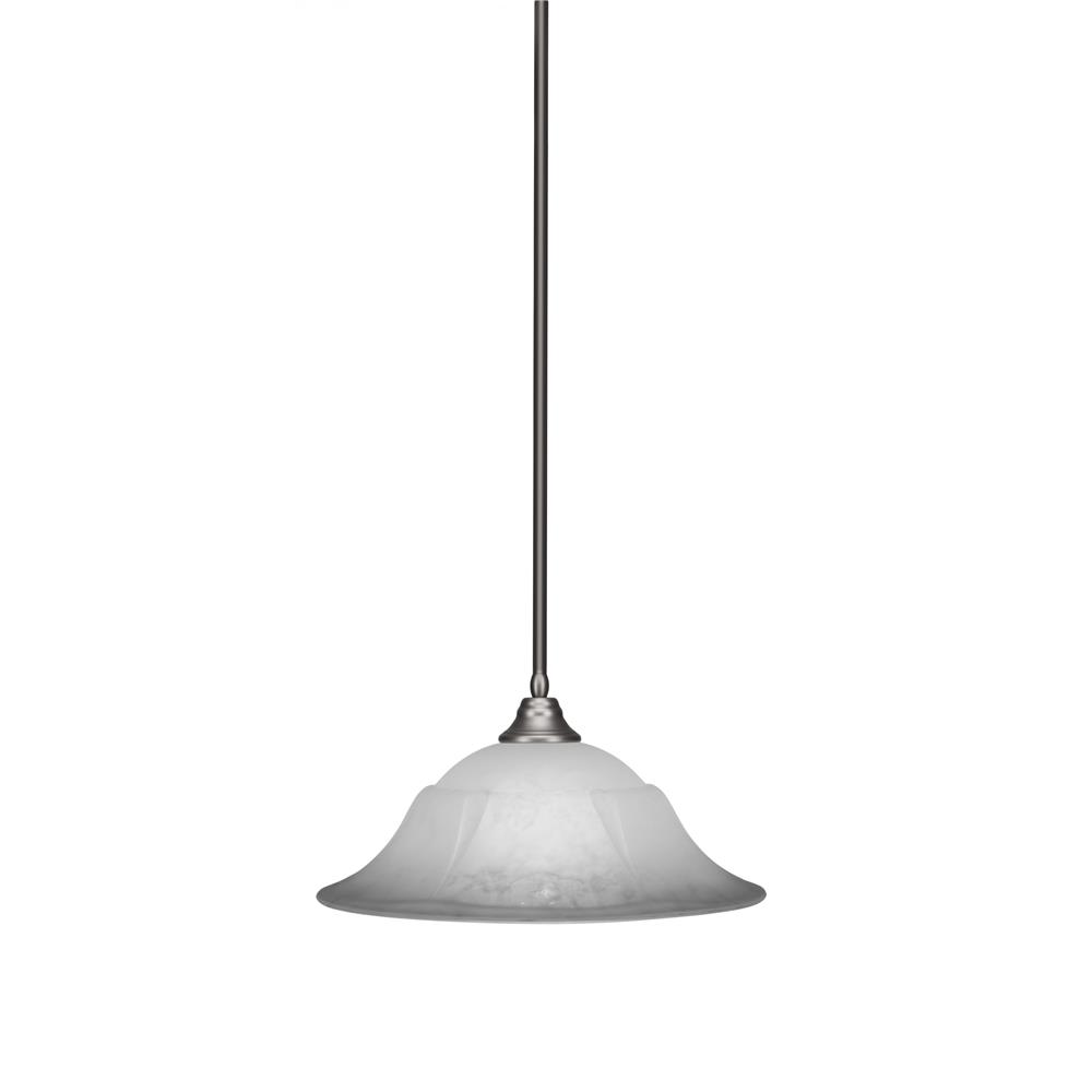 Toltec Lighting 26-BN-53815 Stem Pendant With Hang Straight Swivel Shown In Brushed Nickel Finish With 20" White Marble Glass