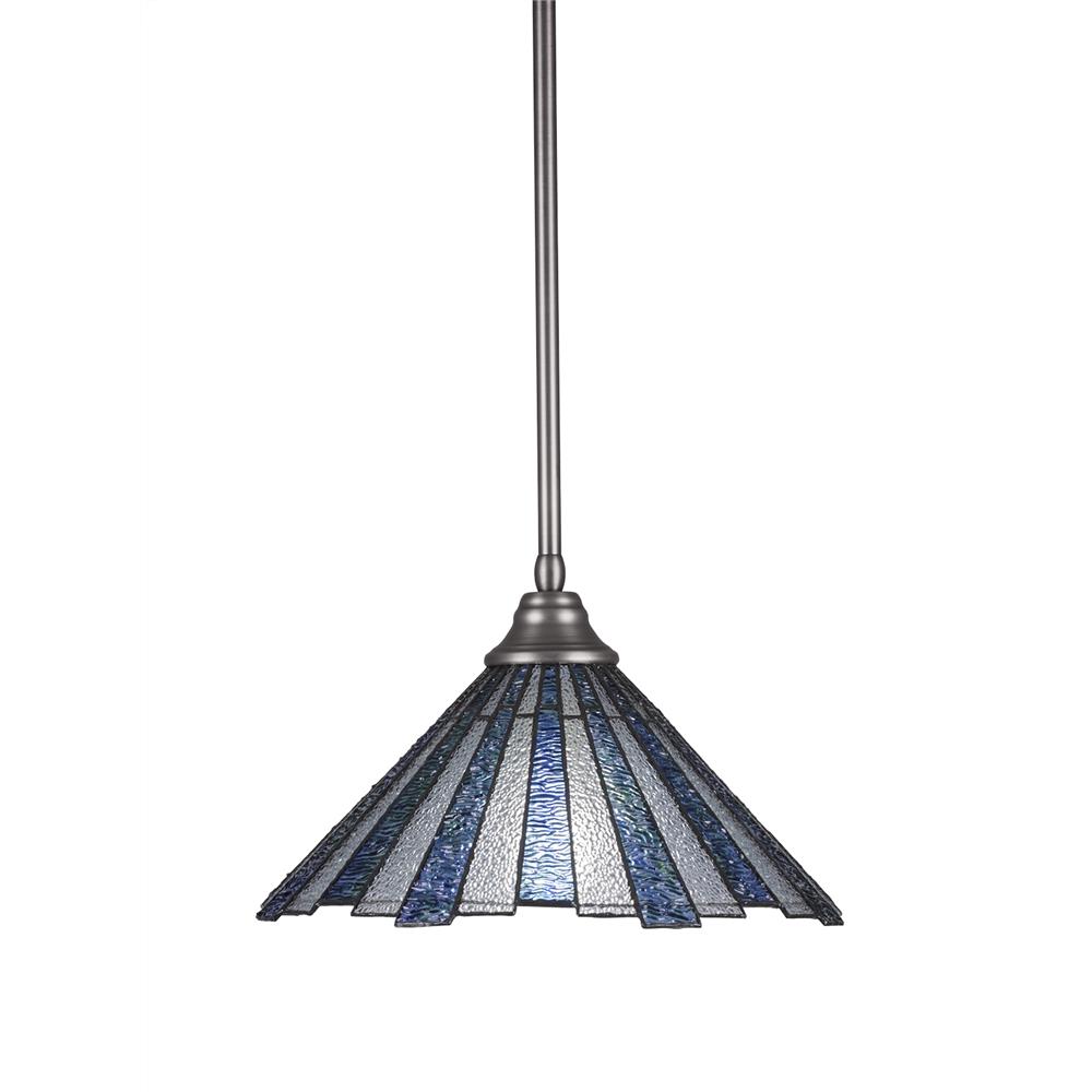 Toltec Lighting 26-BN-932 Stem Pendant With Hang Straight Swivel Shown In Brushed Nickel Finish With 16" Sea Ice Tiffany Glass