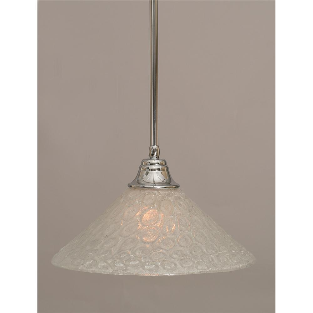 Toltec Lighting 26-CH-411 Stem Pendant Shown In Chrome Finish With 16 in. Italian Bubble Glass Shade