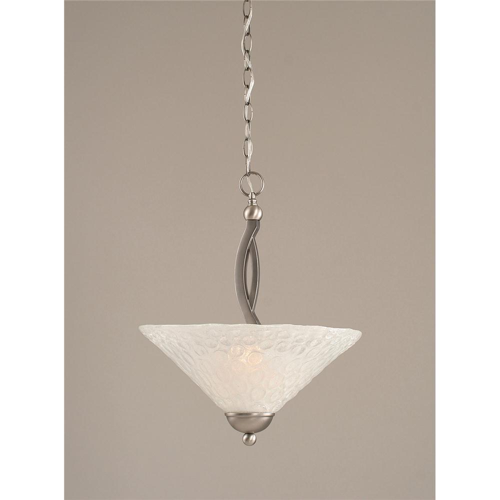 Toltec Lighting 274-BN-411 Brushed Nickel 2 Bulb Uplight Pendant With 16 in. Italian Bubble Glass Shade