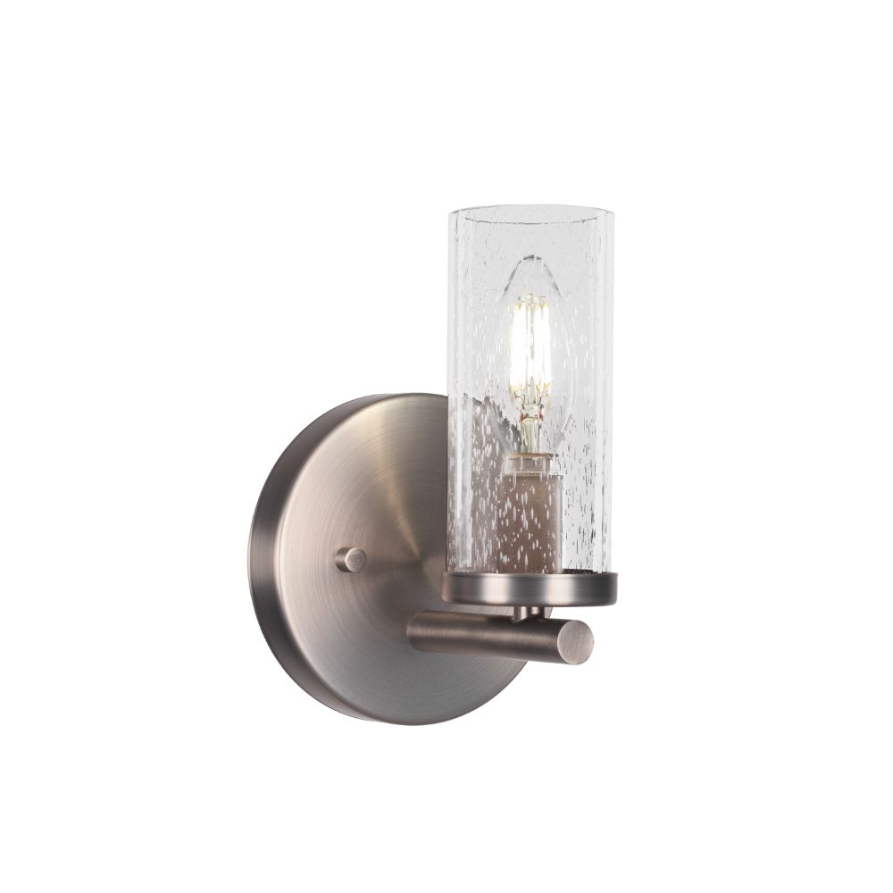 Toltec Lighting 2811-GP-800B Trinity 1 Light Wall Sconce In Graphite Finish With 2.5” Clear Bubble Glass