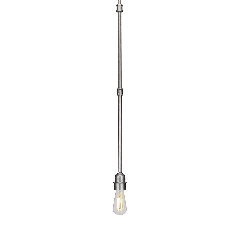 Toltec Lighting 284-AS-LED18C Vintage Stem Mini Pendant With Hang Straight Swivel Shown In Aged Silver Finish With Clear Antique LED Bulb