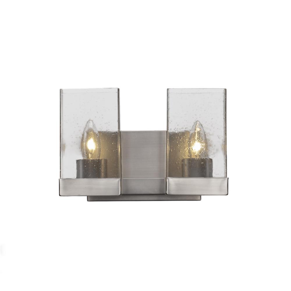 Toltec Lighting 3122-GP-530 Nouvelle 2 Light Bath Bar Shown In Graphite Finish With 4" Clear Bubble Glass