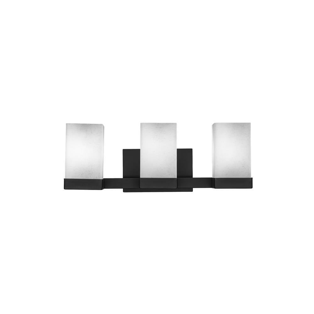 Toltec Lighting 3123-ES-531 Nouvelle 3 Light Bath Bar Shown In Espresso Finish With 4" White Muslin Glass