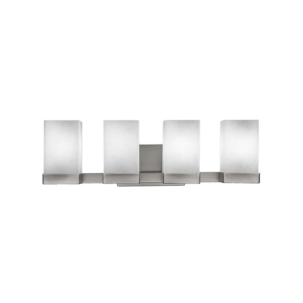 Toltec Lighting 3124-GP-531 Nouvelle 4 Light Bath Bar Shown In Graphite Finish With 4" White Muslin Glass