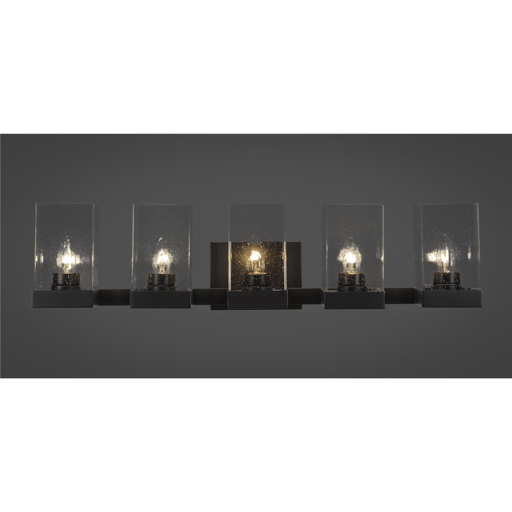 Toltec Lighting 3125-ES-530 Nouvelle 5 Light Bath Bar Shown In Espresso Finish With 4” Clear Bubble Glass