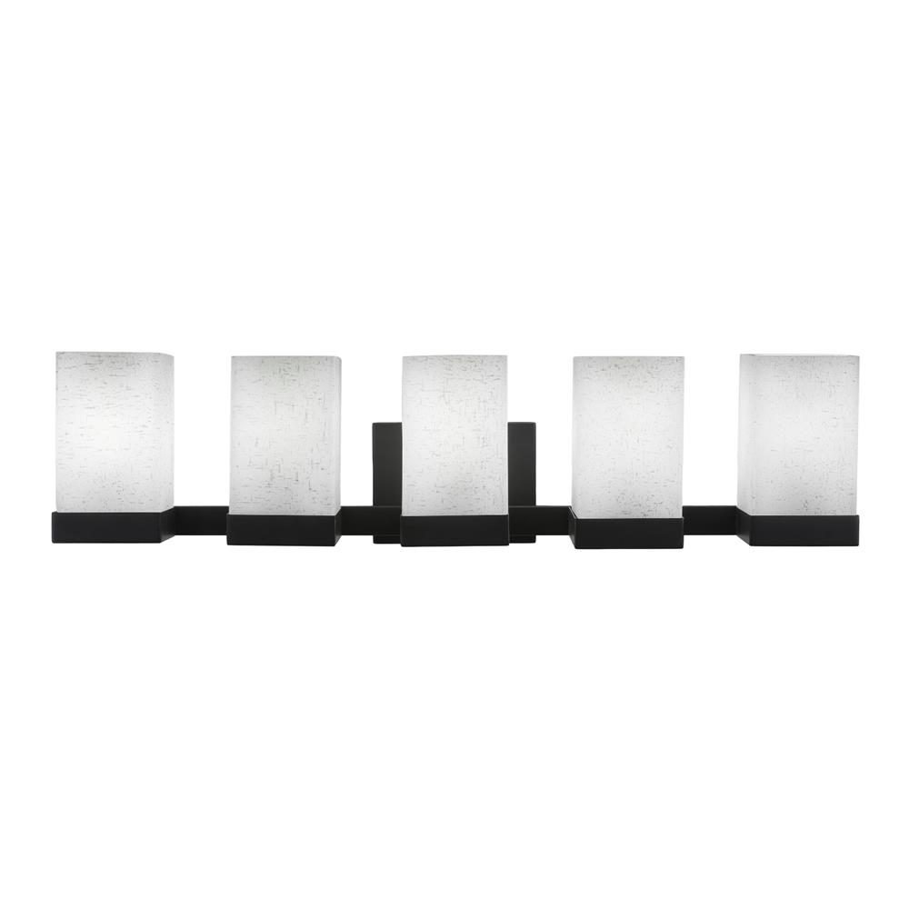 Toltec Lighting 3125-ES-531 Nouvelle 5 Light Bath Bar Shown In Espresso Finish With 4” White Muslin Glass