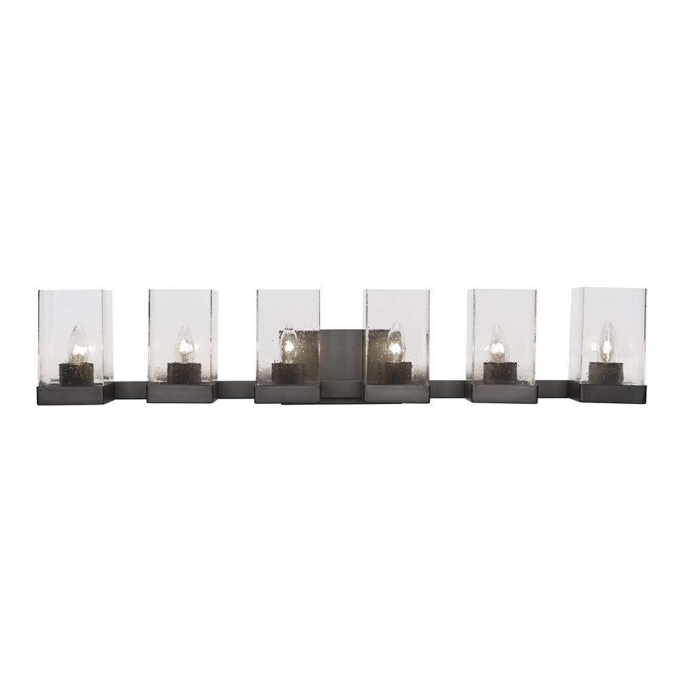 Toltec Lighting 3126-ES-530 Nouvelle 6 Light Bath Bar Shown In Espresso Finish With 4" Clear Bubble Glass