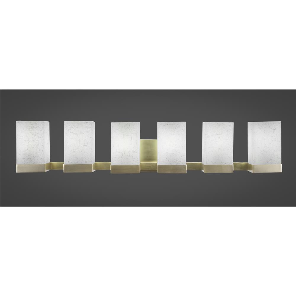 Toltec Lighting 3126-NAB-531 Nouvelle 6 Light Bath Bar Shown In New Age Brass Finish With 4” White Muslin Glass
