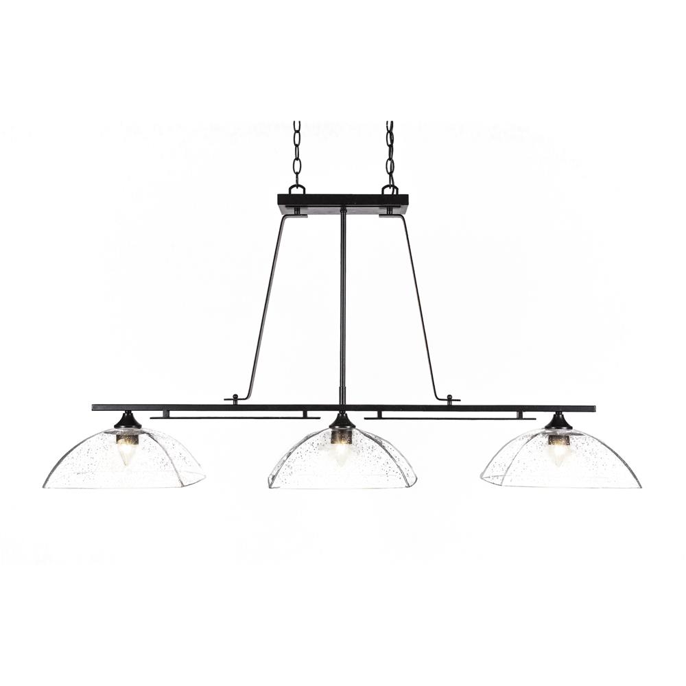 Toltec Lighting 326-DG-467 Uptowne 3 Light Bar Shown In Dark Granite Finish With 13.75” Clear Bubble Glass