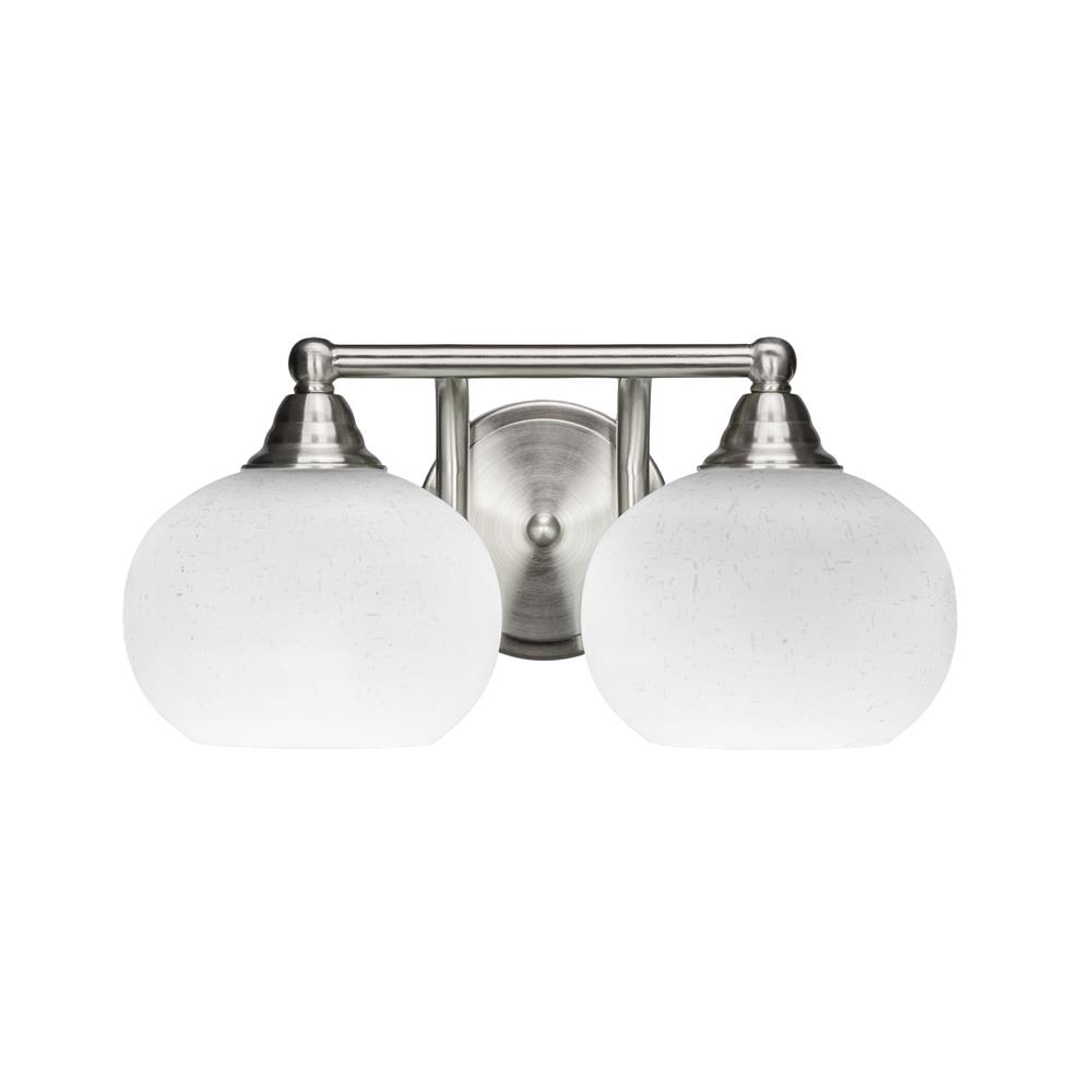 Toltec Lighting 3422-BN-212 Paramount 2 Light Bath Bar In Brushed Nickel Finish With 7” White Muslin Glass