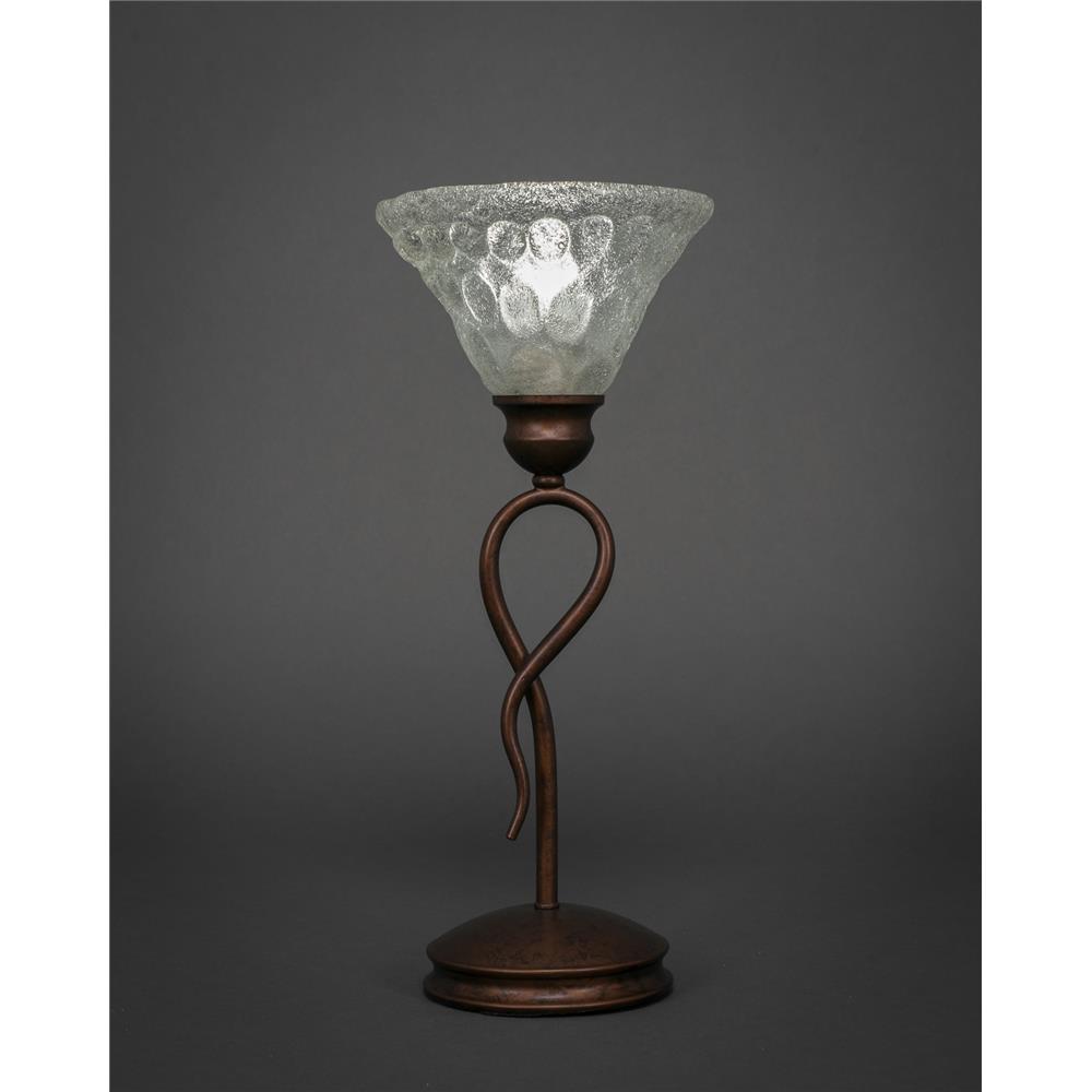 Toltec Lighting 35-BRZ-451 Bronze Finish 1 Light Mini Table Lamp With 7 in. Italian Bubble Glass Shade