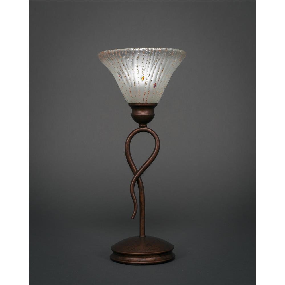 Toltec Lighting 35-BRZ-751 Bronze Finish 1 Light Mini Table Lamp With 7 in. Frosted Crystal Glass Shade