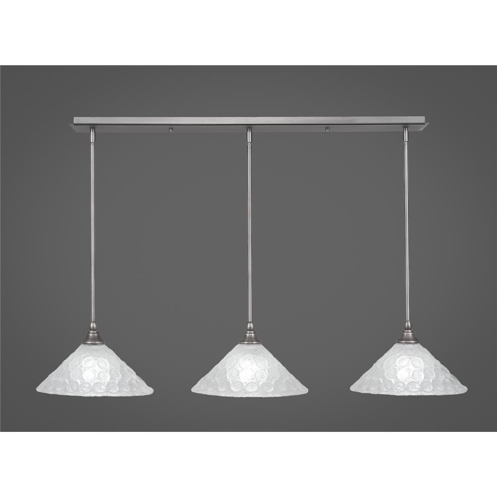 Toltec Lighting 36-BN-441 3 Light Multi Light Mini Pendant With Hang Straight Swivels Shown In Brushed Nickel Finish With 12” Italian Bubble Glass