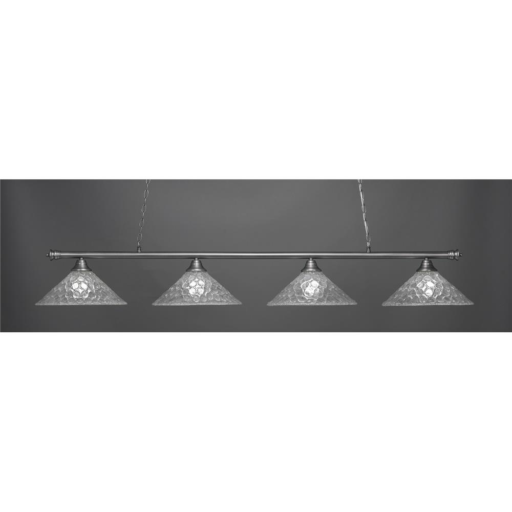 Toltec Lighting 374-BN-411 Oxford 4 Light Billiard Light with 16 in. Italian Bubble Glass in Brushed Nickel