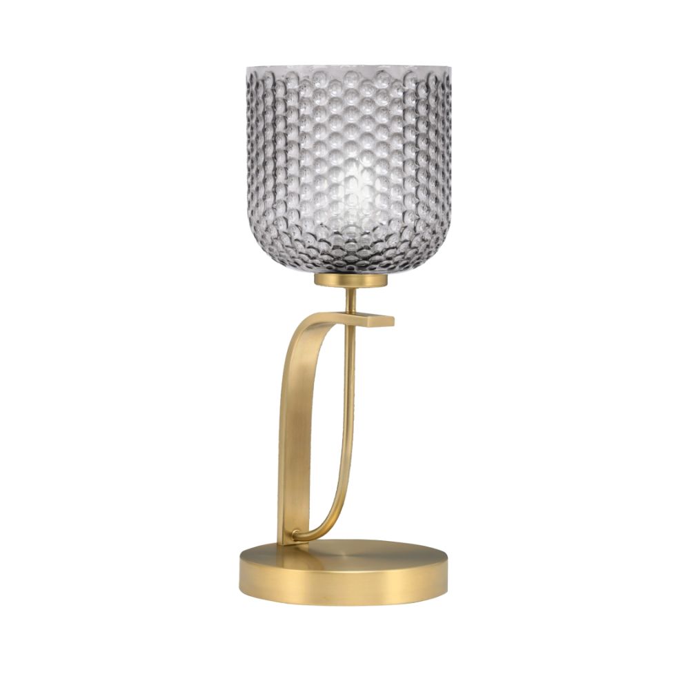 Toltec Lighting 39-NAB-4912 Cavella Accent Lamp In New Age Brass Finish With 7" Smoke Textured Glass