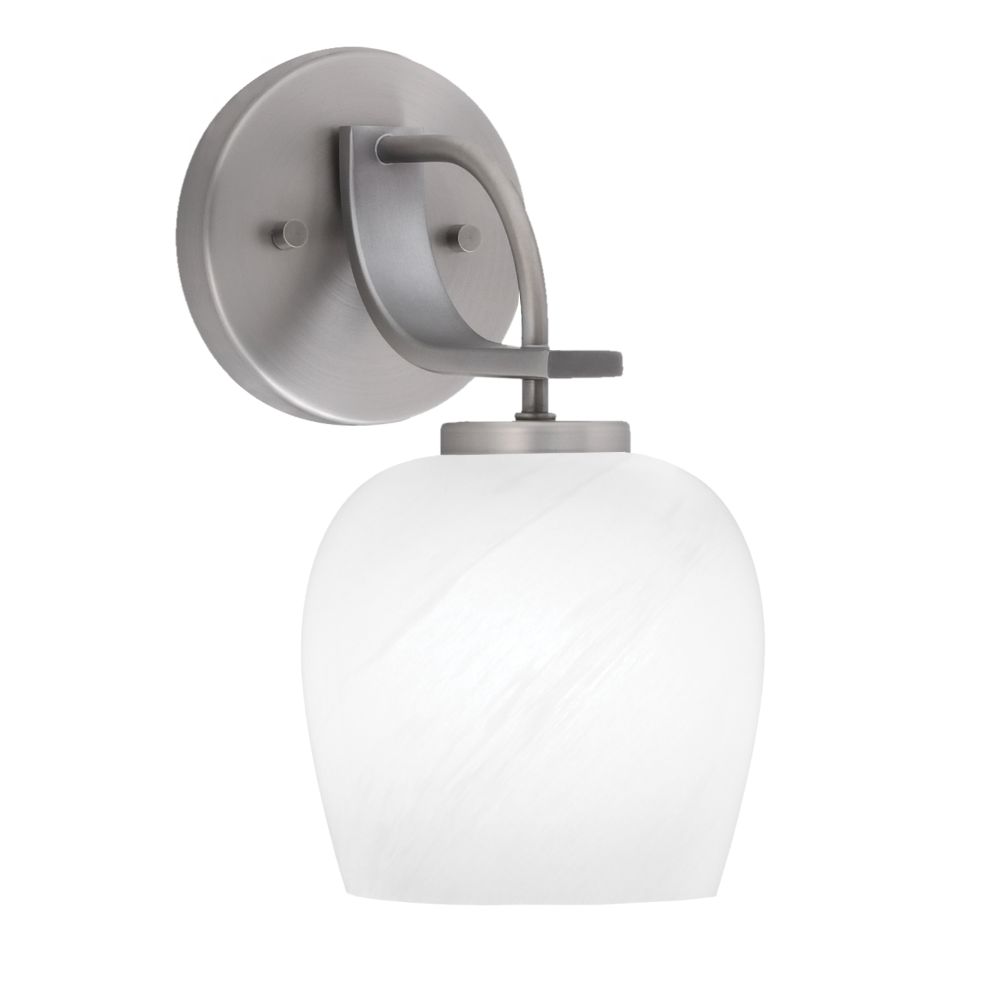 Toltec Lighting 3911-GP-4811 Cavella 1 Light Wall Sconce Shown In Graphite Finish With 6" White Marble Glass 