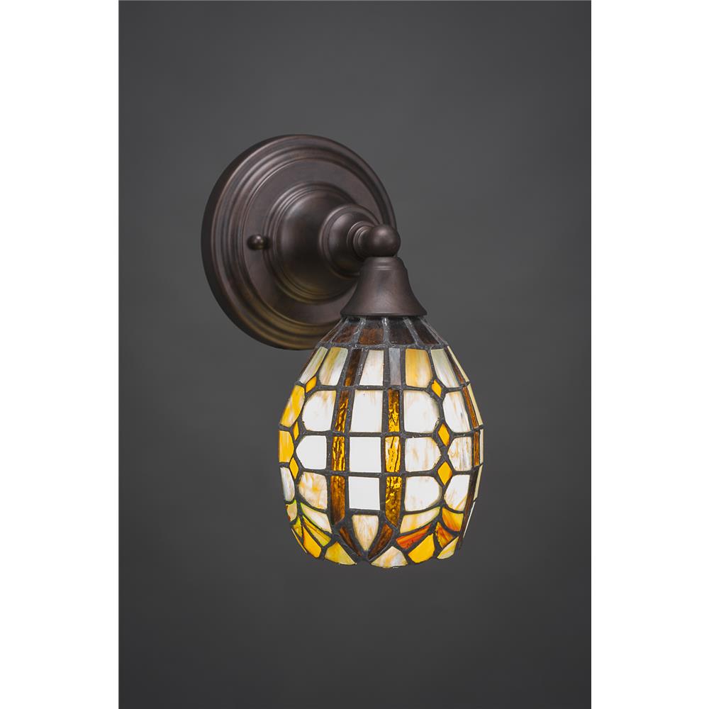 Toltec Lighting 40-BRZ-9871 Wall Sconce with 5.5 in. Paradise Tiffany Glass in Bronze