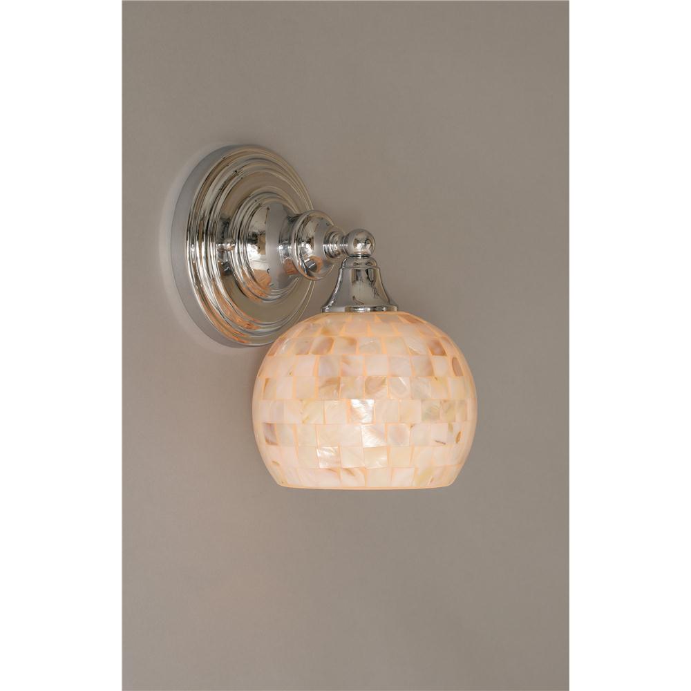 Toltec Lighting 40-CH-405 Chrome Finish Wall Sconce With 6 in. Seashell Glass
