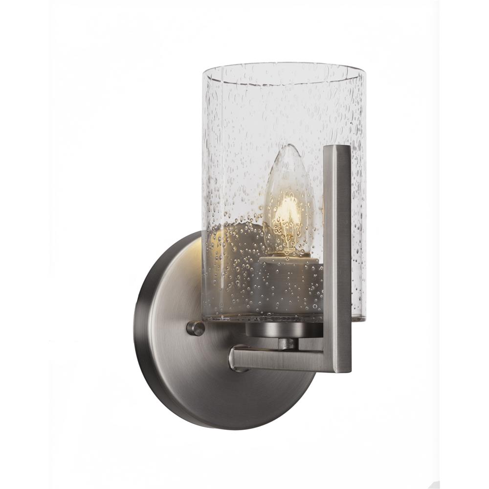 Toltec Lighting 4511-GP-300 Atlas 1 Light Wall Sconce in Graphite Finish With 4” Clear Bubble Glass