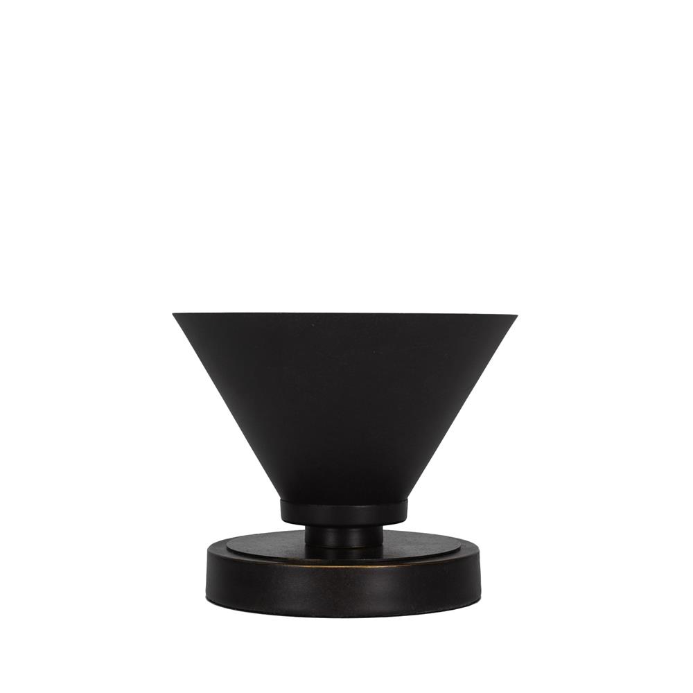 Toltec Lighting 51-DG-421 Luna Accent Table Lamp Shown In Dark Granite Finish With 7" Dark Granite Cone Metal Shade