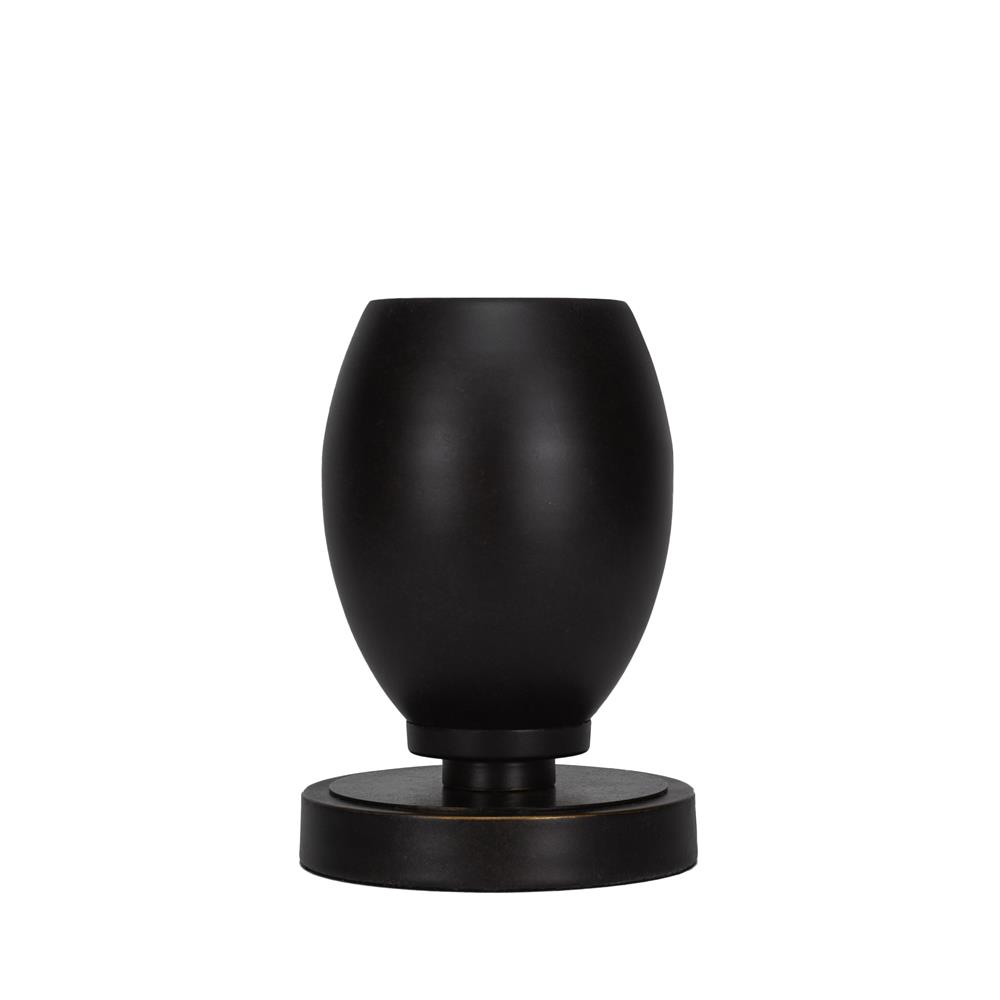 Toltec Lighting 51-DG-426 Luna Accent Table Lamp Shown In Dark Granite Finish With 5" Dark Granite Oval Metal Shade