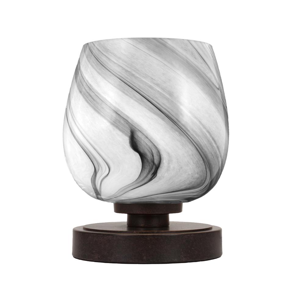 Toltec Lighting 51-DG-4819 Luna Accent Lamp, Dark Granite Finish, 6" Onyx Swirl Glass