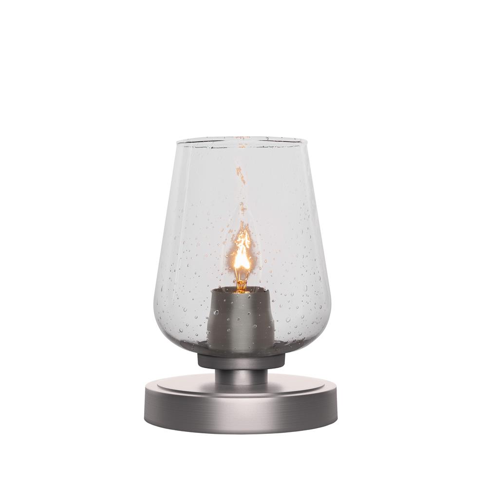 Toltec Lighting 51-GP-210 Luna Accent Table Lamp Shown In Graphite Finish With 5" Clear Bubble Glass