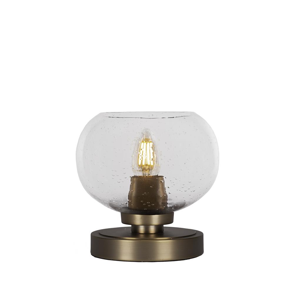 Toltec Lighting 51-NAB-202 Luna Accent Table Lamp Shown In New Age Brass Finish With 7" Clear Bubble Glass