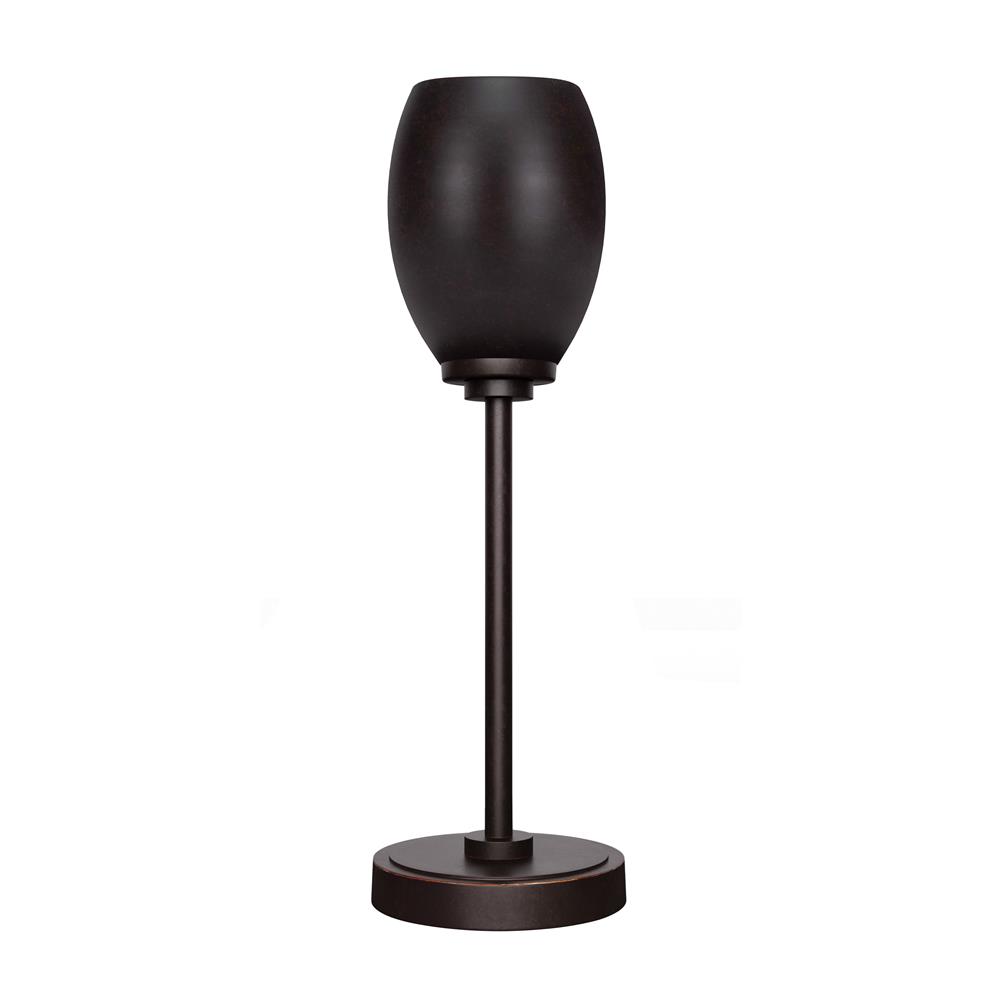 Toltec Lighting 53-DG-426 Luna Accent Table Lamp Shown In Dark Granite Finish With 5" Dark Granite Oval Metal Shade