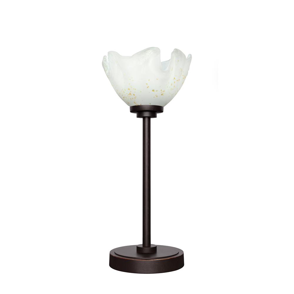 Toltec Lighting 53-DG-755 Luna Accent Table Lamp Shown In Dark Granite Finish With 7" Gold Ice Glass