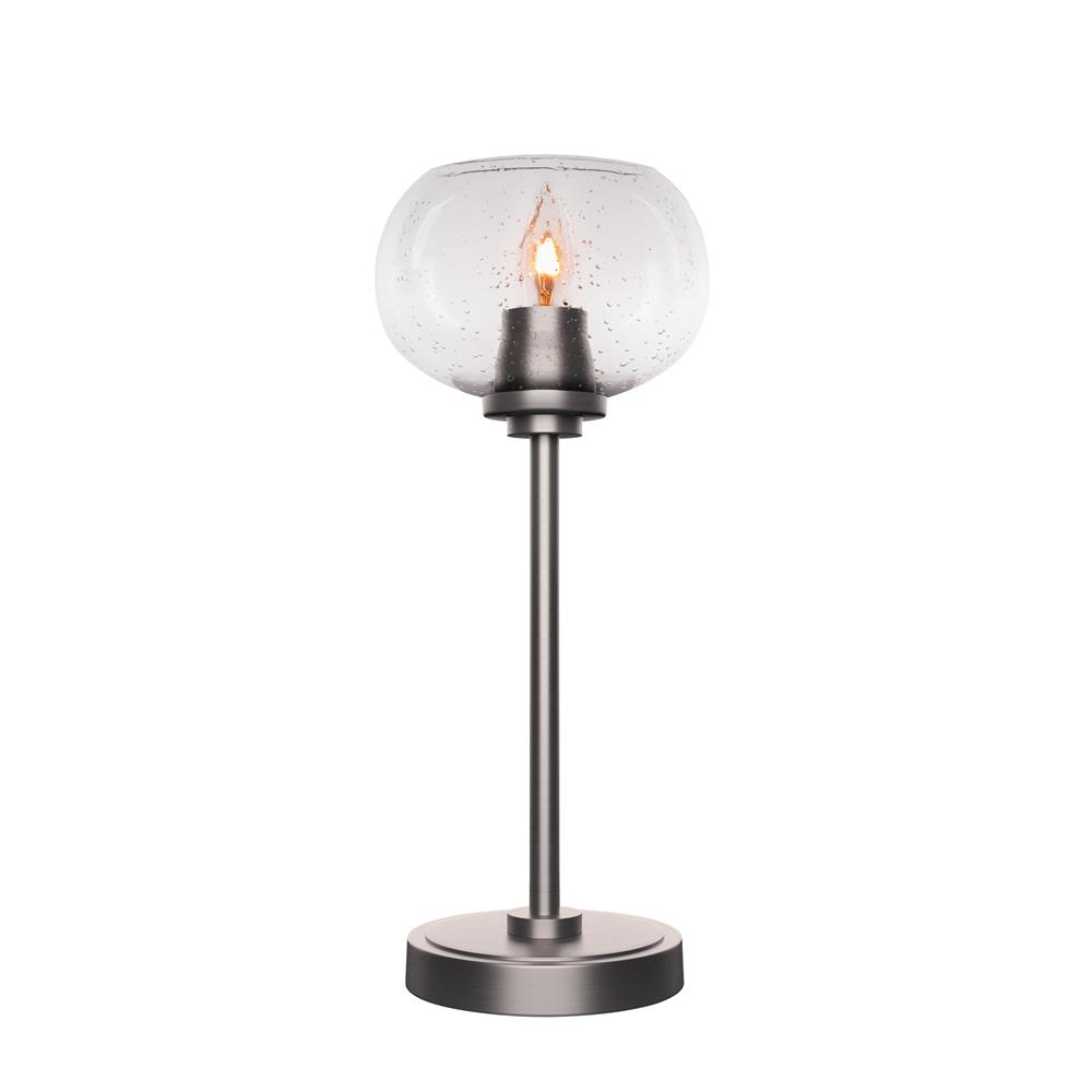Toltec Lighting 53-GP-202 Luna Accent Table Lamp Shown In Graphite Finish With 7" Clear Bubble Glass