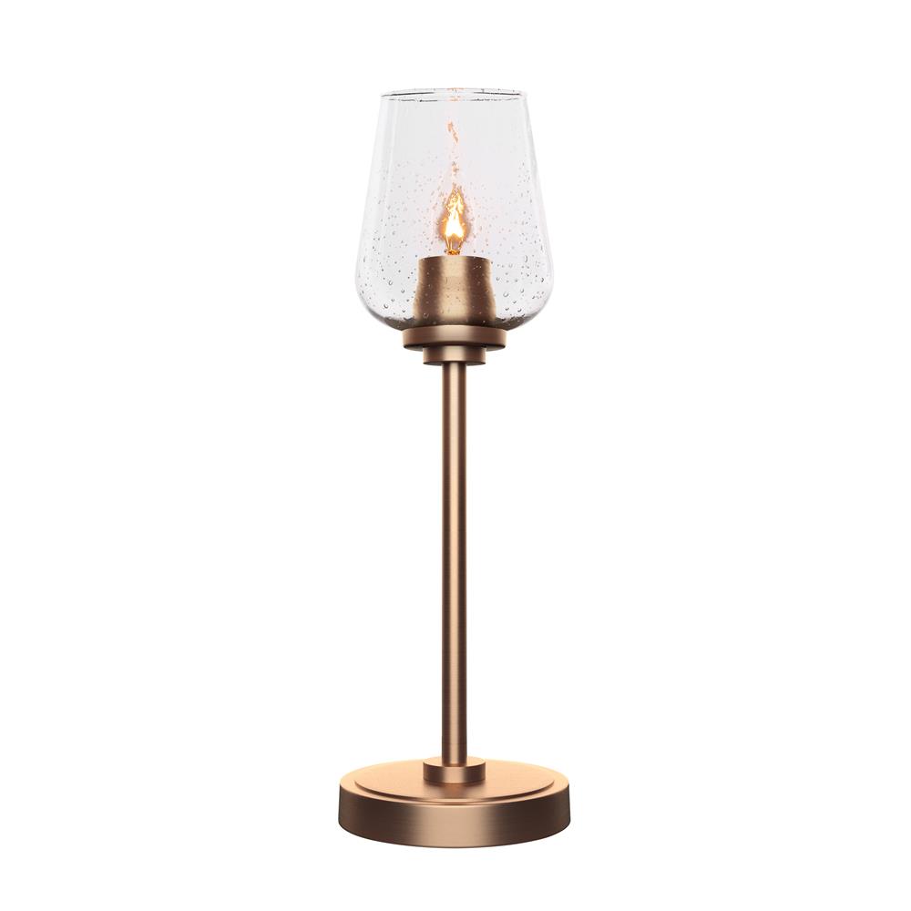Toltec Lighting 53-NAB-210 Luna Accent Table Lamp Shown In New Age Brass Finish With 5" Clear Bubble Glass