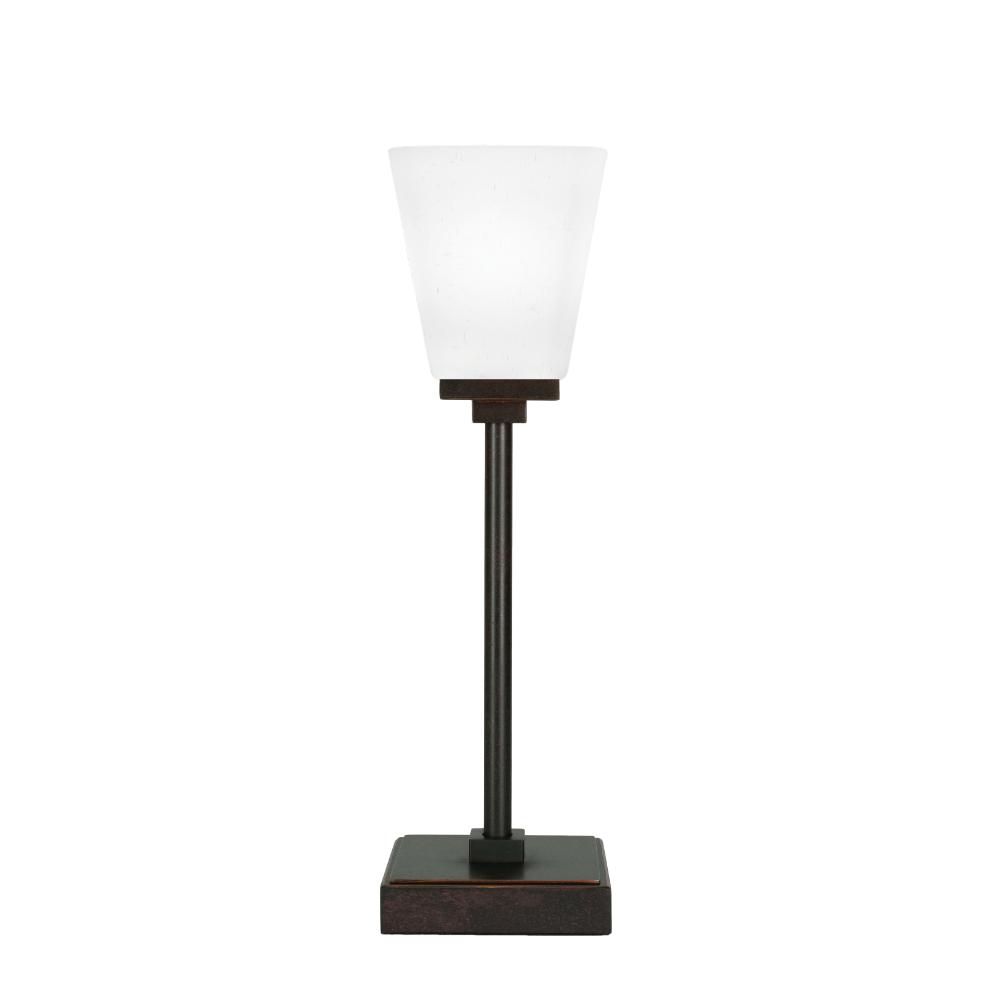Toltec Lighting 54-DG-460 Luna Accent Lamp, Dark Granite Finish, 4.5" Square White Muslin Glass