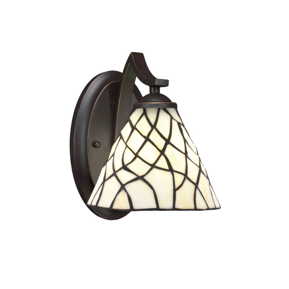 Toltec 551-DG-9115 Zilo Wall Sconce Shown In Bronze Finish With 7" SandHill Tiffany Glass