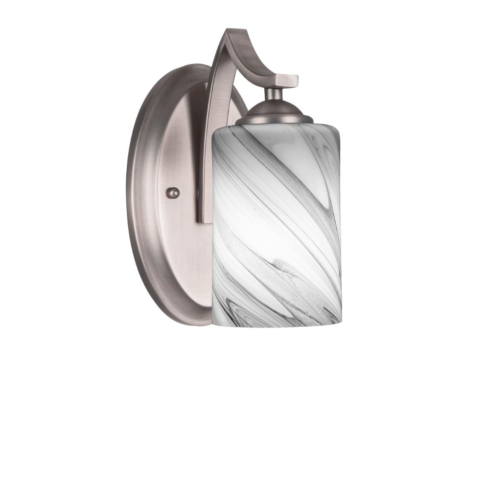 Toltec Lighting 551-GP-3009 Zilo Wall Sconce Shown In Graphite Finish With 4" Onyx Swirl Glass
