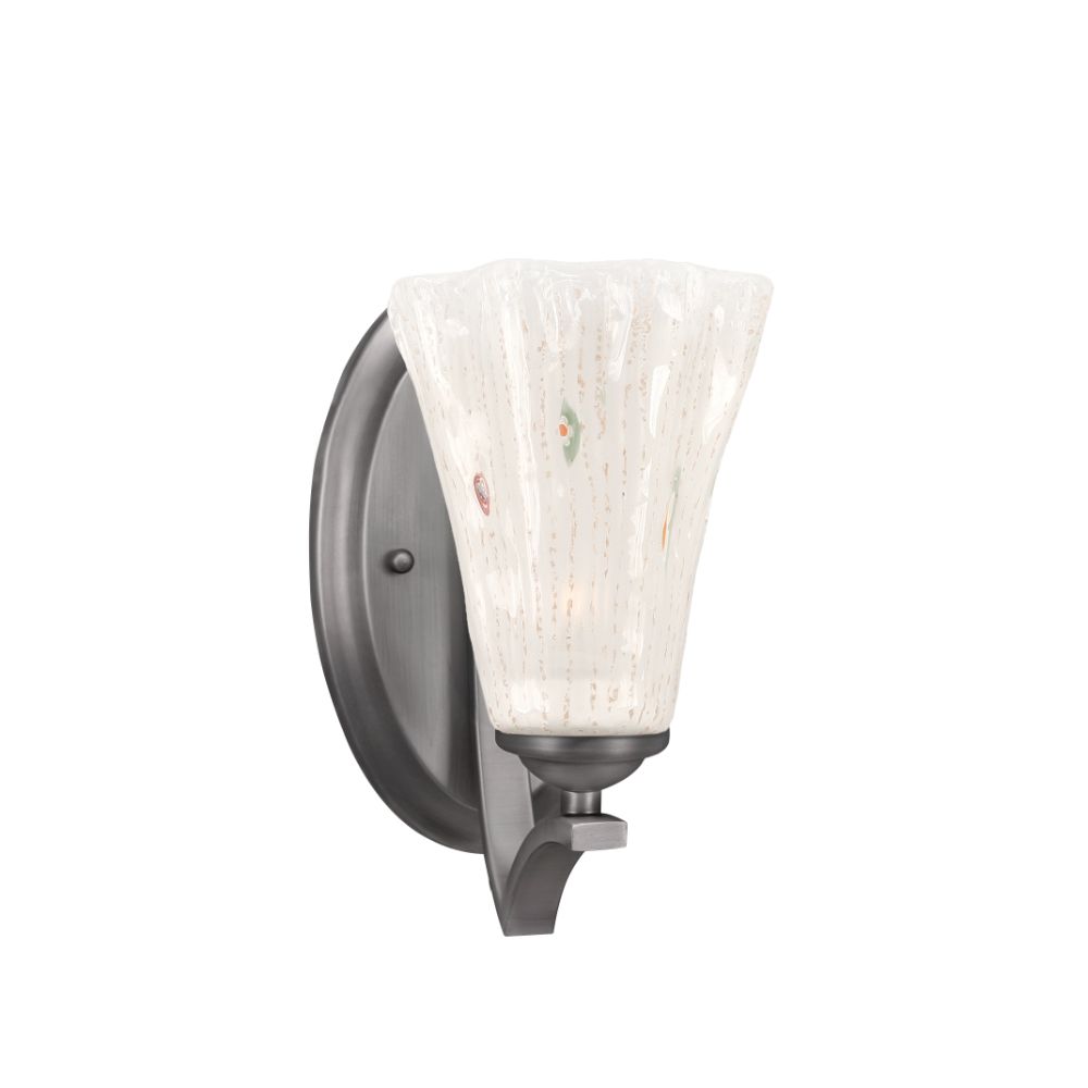Toltec Lighting 551-GP-721 Zilo Wall Sconce in Graphite Finish With 5.5" Fluted Frosted Crystal Glass