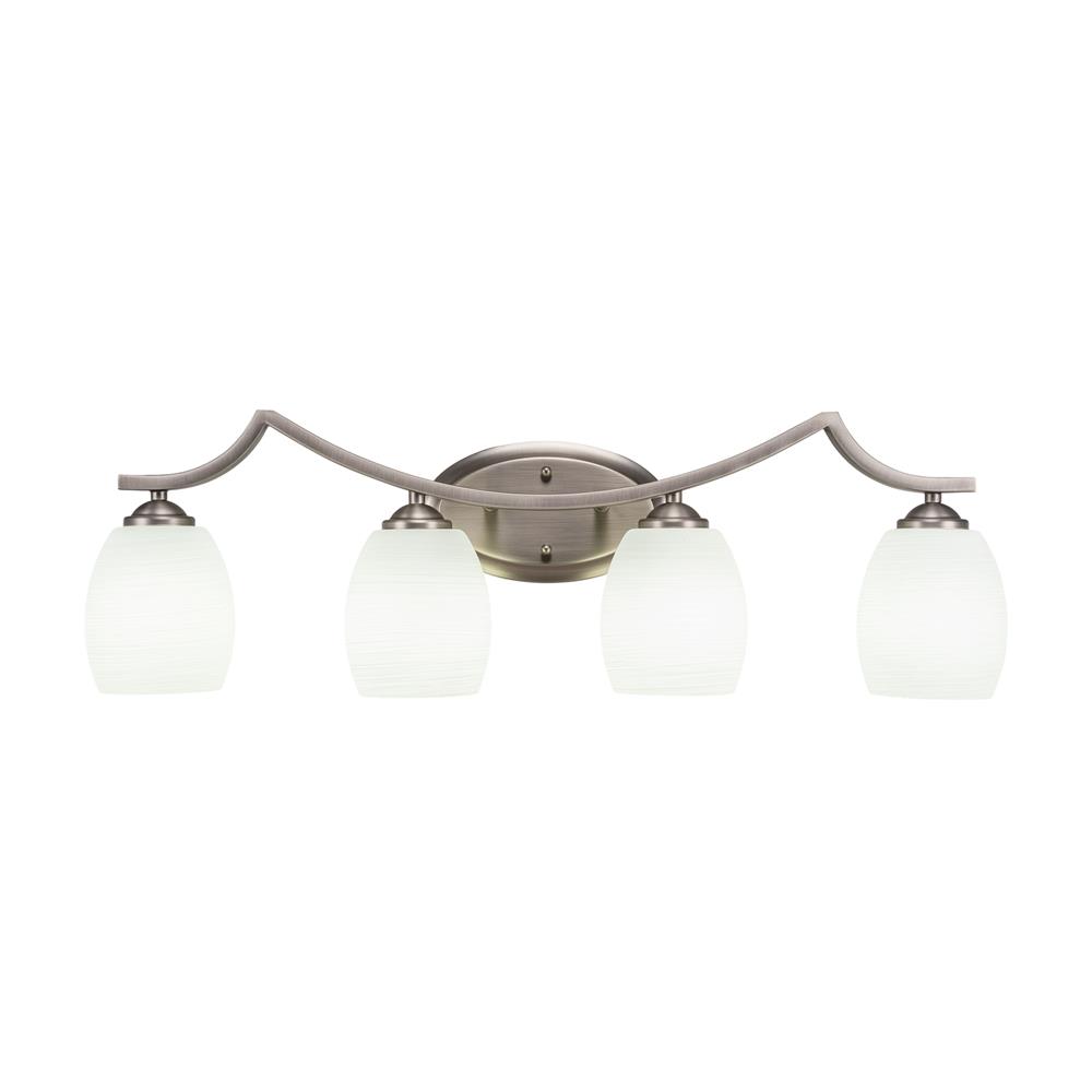 Toltec Lighting 554-GP-615 Zilo 4 Light Bath Bar in Graphite Finish With 5" White Linen Glass