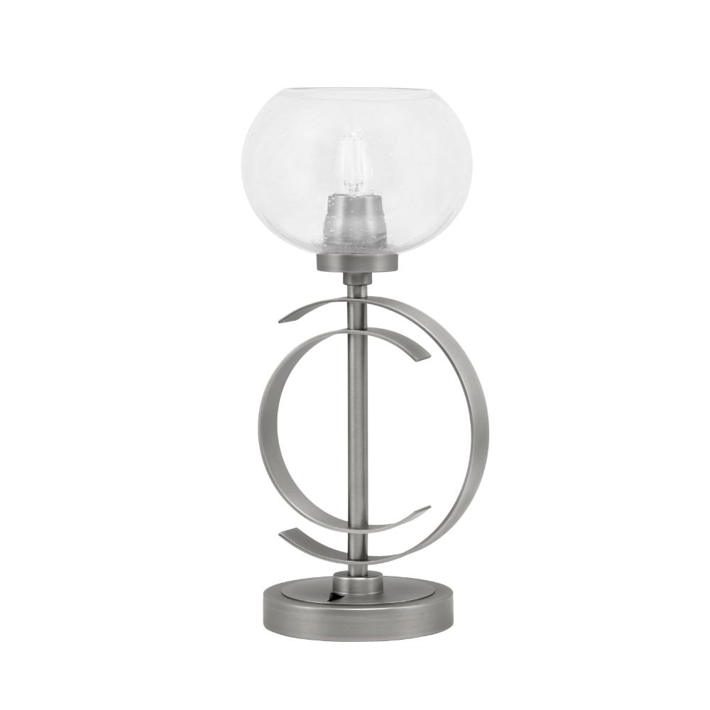 Toltec Lighting 56-GP-202 Accent Lamp, Graphite Finish, 7" Clear Bubble Glass