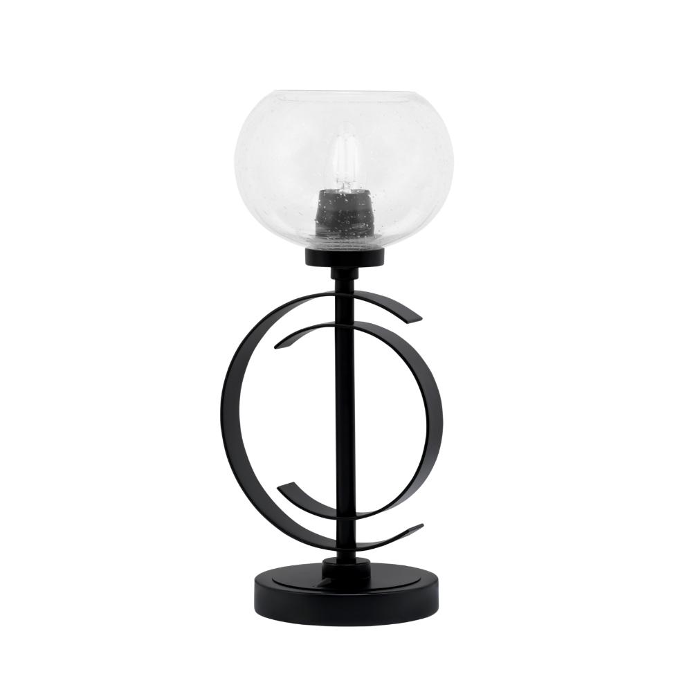 Toltec Lighting 56-MB-202 Accent Lamp, Matte Black Finish, 7" Clear Bubble Glass