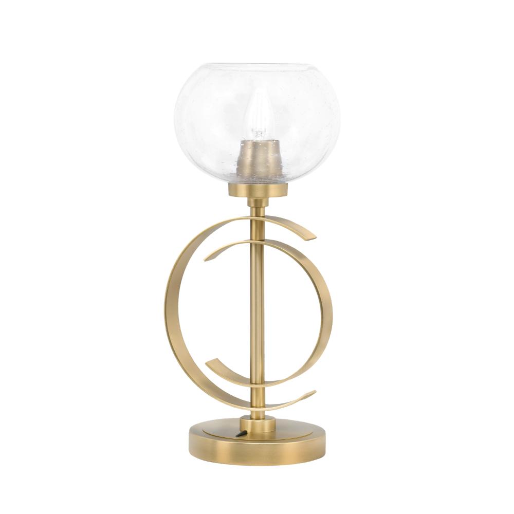 Toltec Lighting 56-NAB-202 Accent Lamp, New Age Brass Finish, 7" Clear Bubble Glass