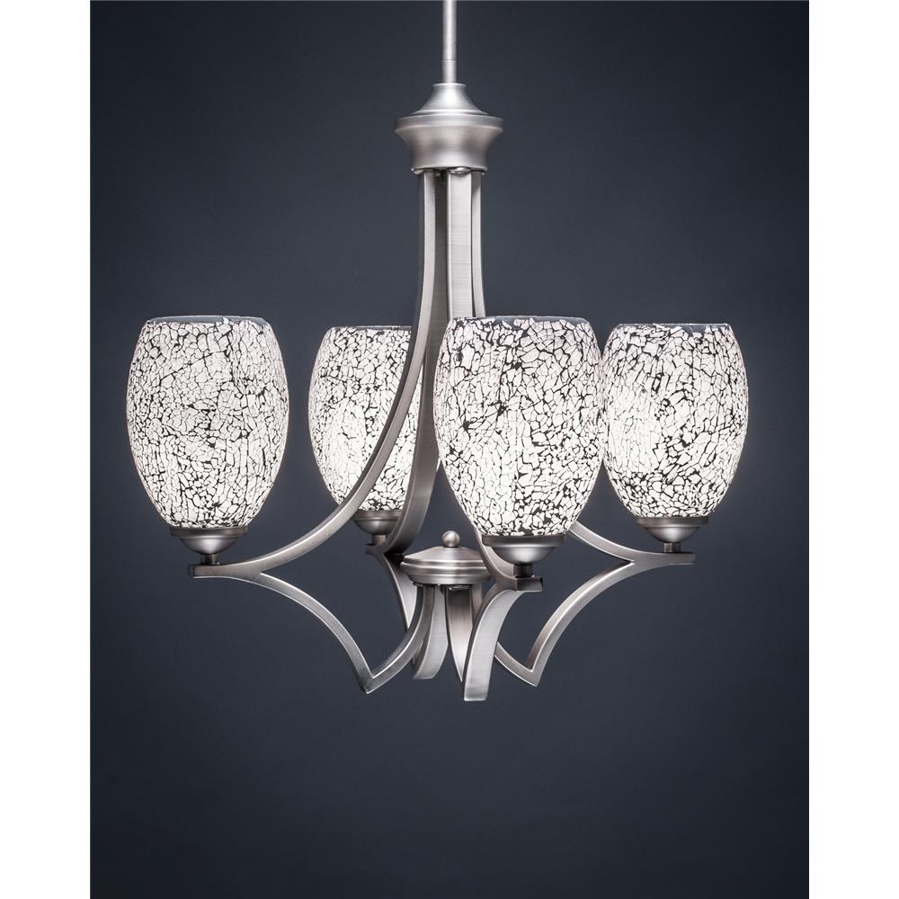 Toltec Lighting 564-GP-4165 Zilo 4 Light Chandelier in Graphite Finish With 5" Black Fusion Ice Glass