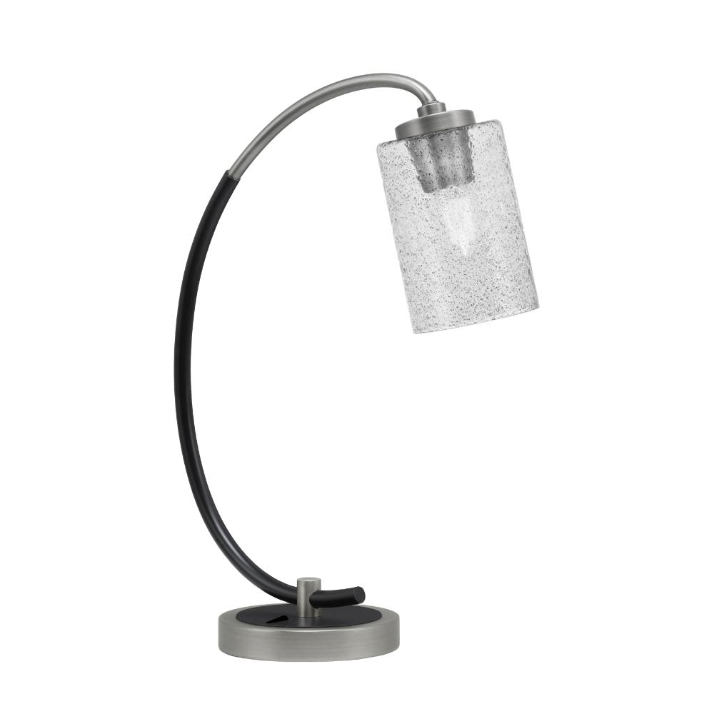 Toltec Lighting 57-GPMB-3002 Desk Lamp, Graphite & Matte Black Finish, 4" Smoke Bubble Glass