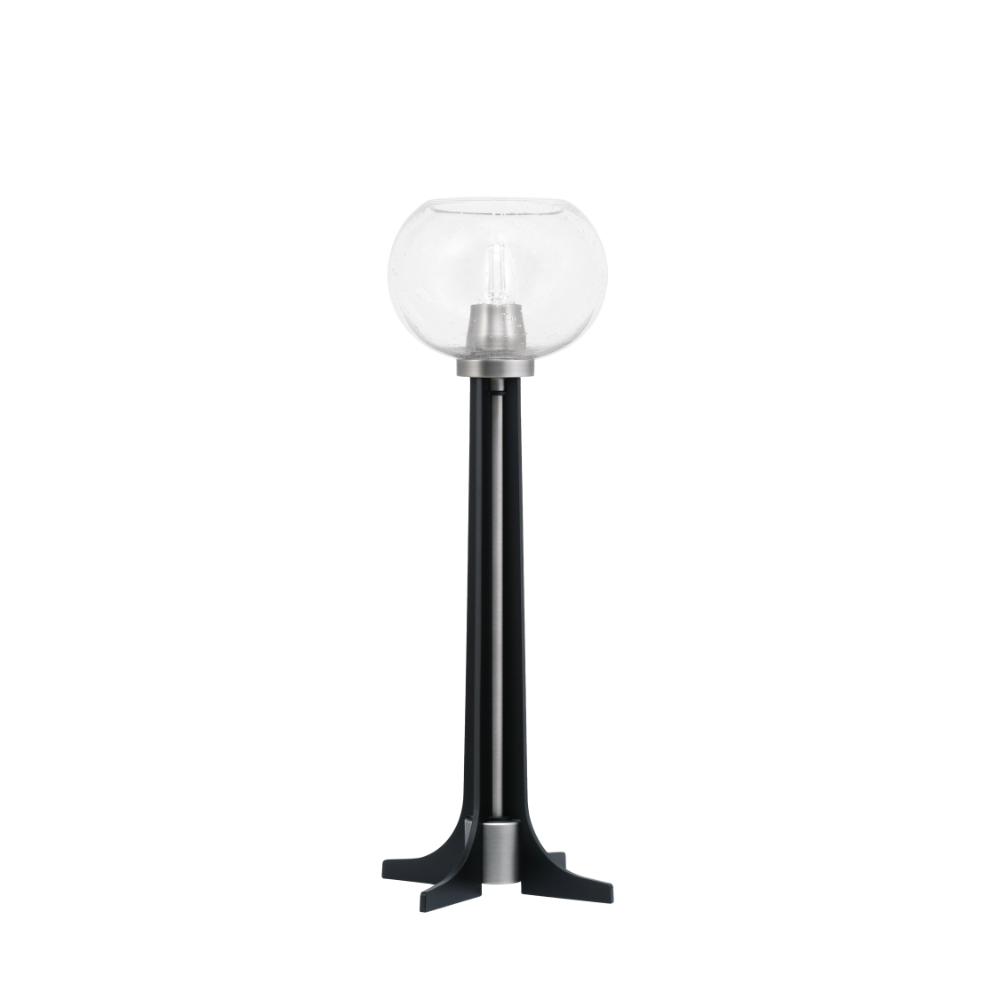 Toltec Lighting 58-GPMB-202 Accent Lamp, Graphite & Matte Black Finish, 7" Clear Bubble Glass