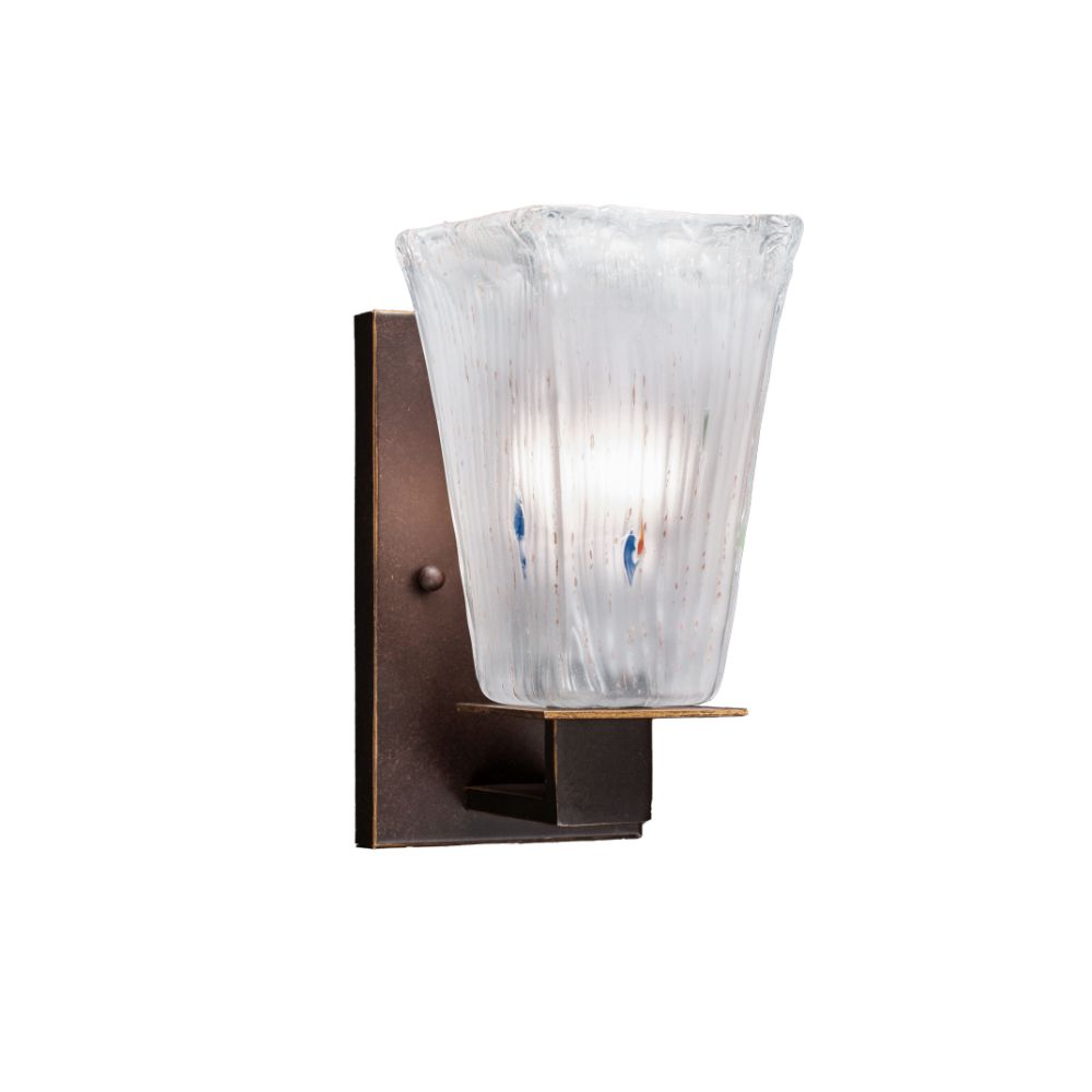 Toltec Lighting 581-DG-631 Apollo Wall Sconce Shown In Dark Granite Finish With 5" Square Frosted Crystal Glass