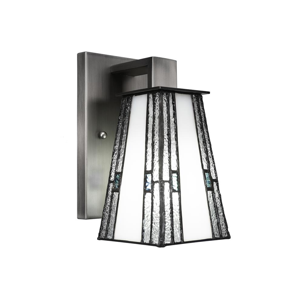 Toltec Lighting 581-GP-9534 Apollo Wall Sconce Shown In Graphite Finish With 5" Square Pewter Tiffany Glass