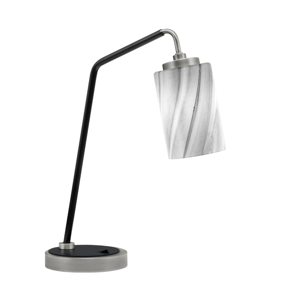 Toltec Lighting 59-GPMB-3009 Desk Lamp, Graphite & Matte Black Finish, 4" Onyx Swirl Glass