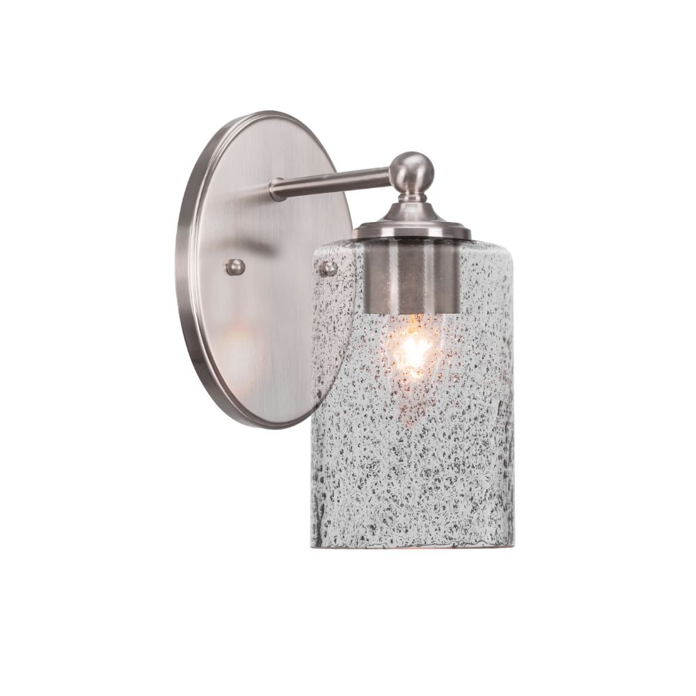 Capri 1 Light Wall Sconce Shown In Brushed Nickel Finish With 4" Smoke Bubble Glass